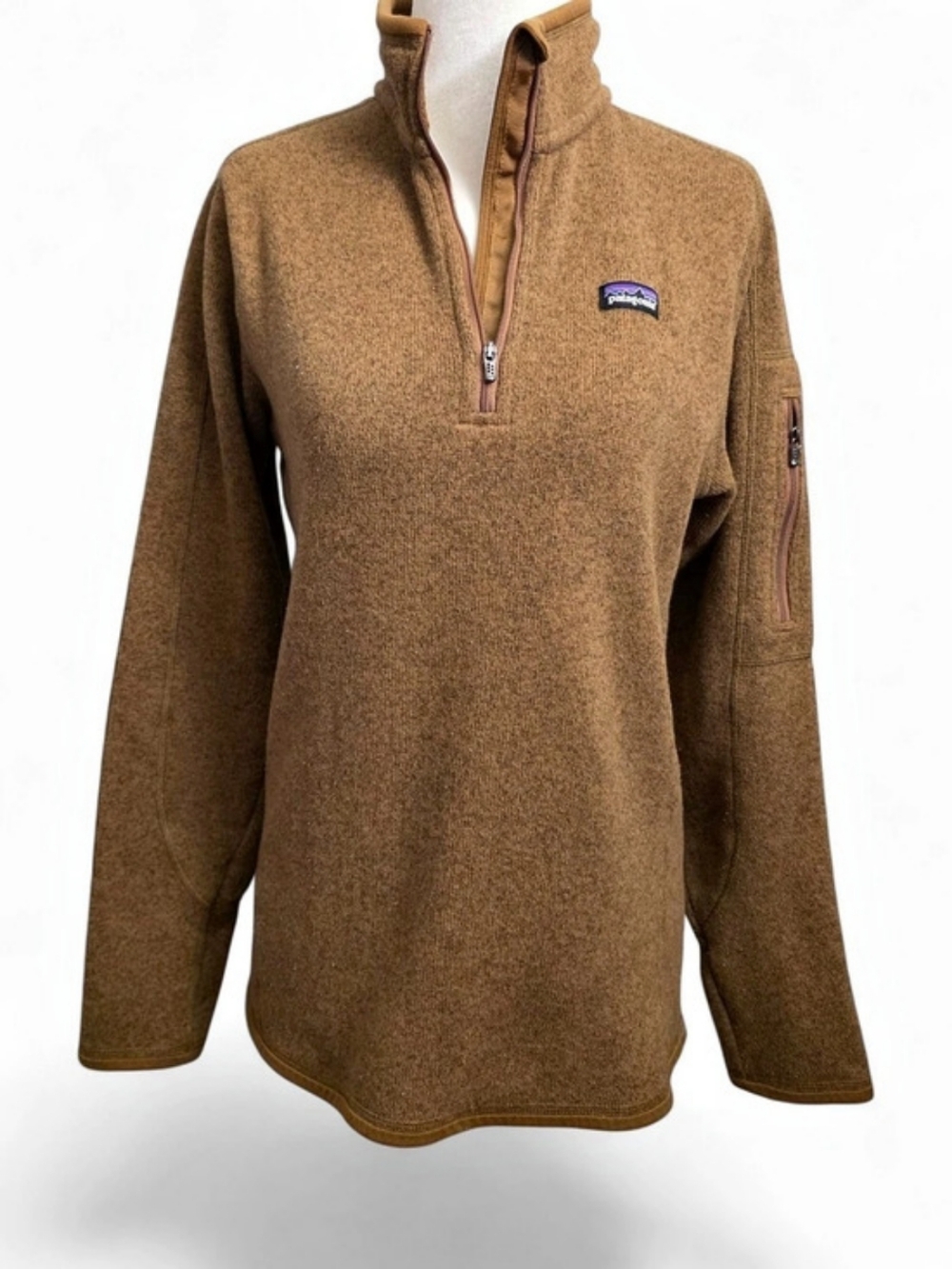 Patagonia Women's Better Sweater Quarter-Zip Fleece Pullover Brown Fleece Medium